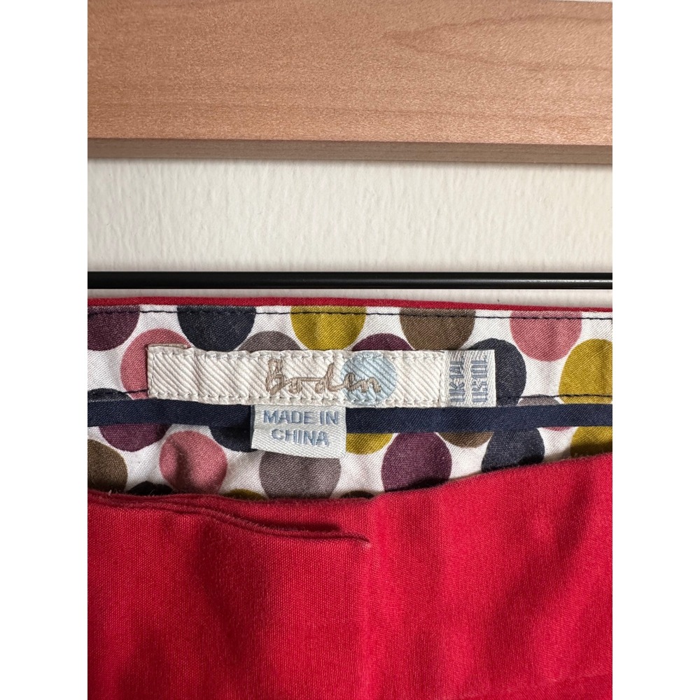 Boden Red Straight Leg Ankle Pants Women Size 10 Long US - Picture 2 of 3